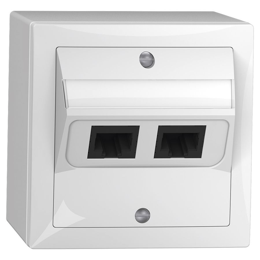 AP-Anschlussdose SIDUS 2×RJ45 weiss glänzend