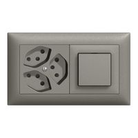 UP-Kombination EDIZIOdue 3×T13+3/1P dunkelgrau, horizontal