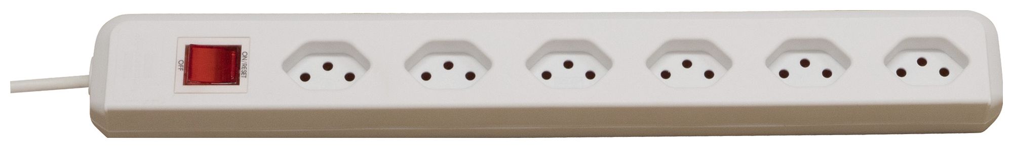 Prise multiple cleverLINE interrupteur 6×T13 90° 3m H05VV-F 3×1mm² bc