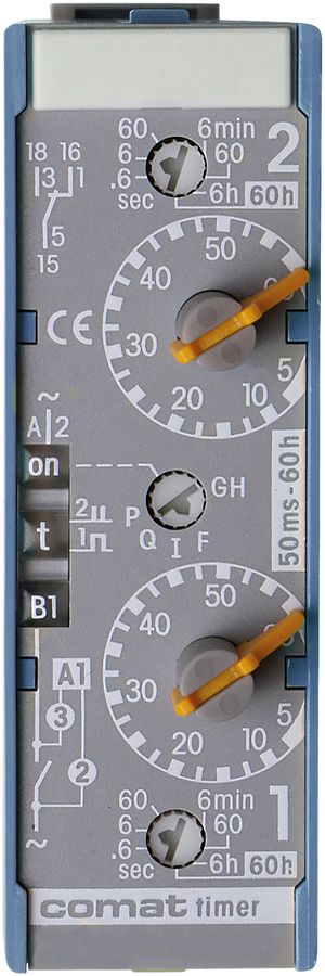 Zeitrelais ComatReleco C85, 24…240VUC, Gehäuse blau/grau