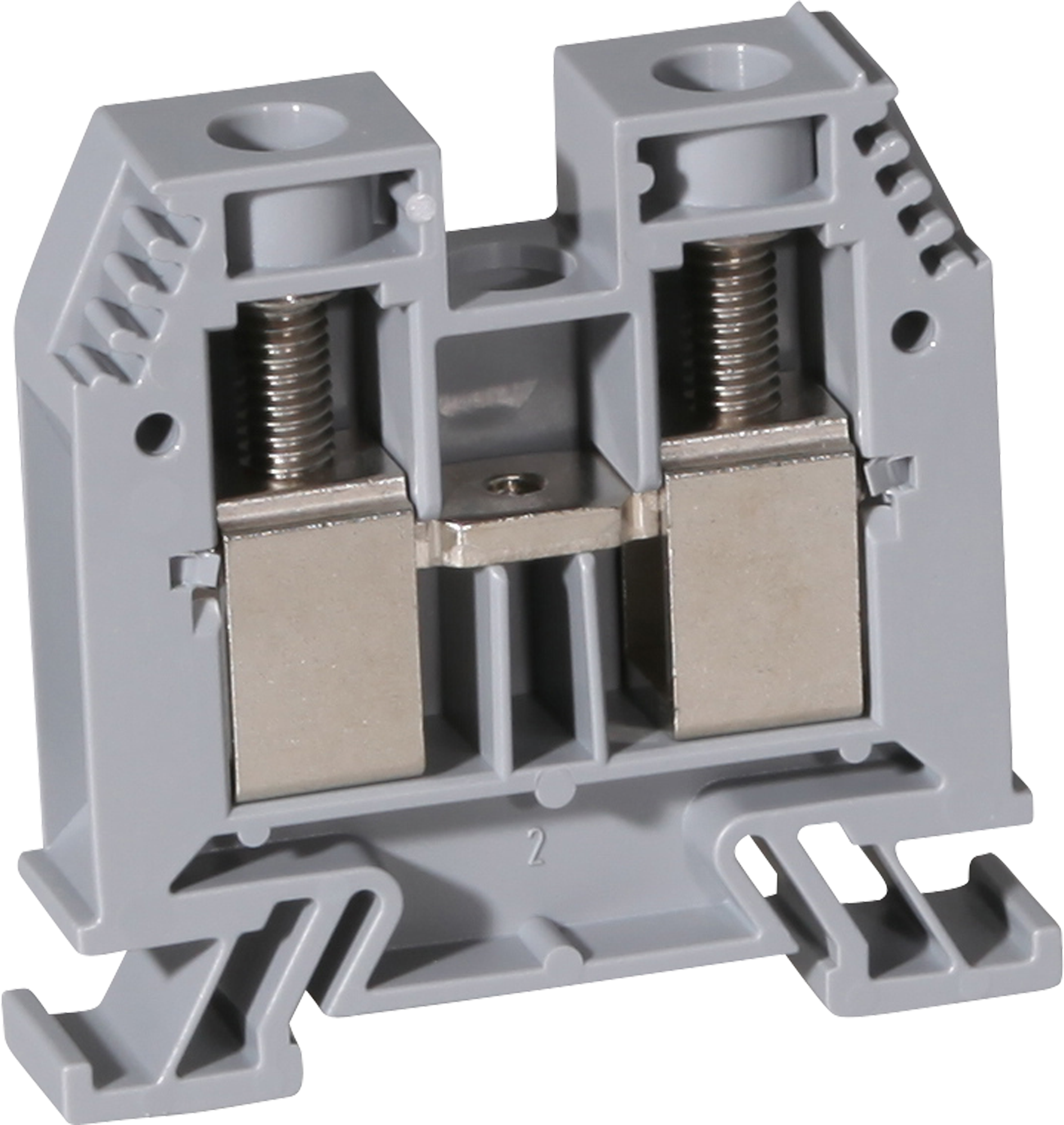 Borne de passage joignable Woertz 16…35mm² 125A 1000V vis 2×1 rail DIN 35mm gr