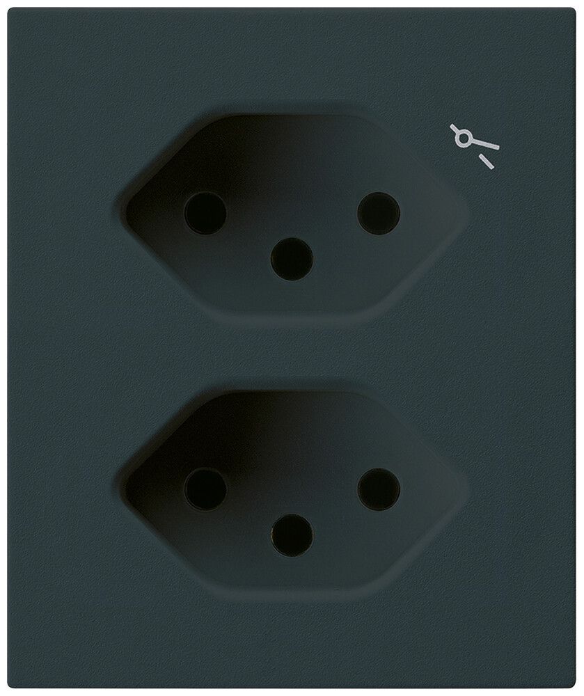 FLF-Steckdose Hager 2×Typ 13 1×S D schwarz