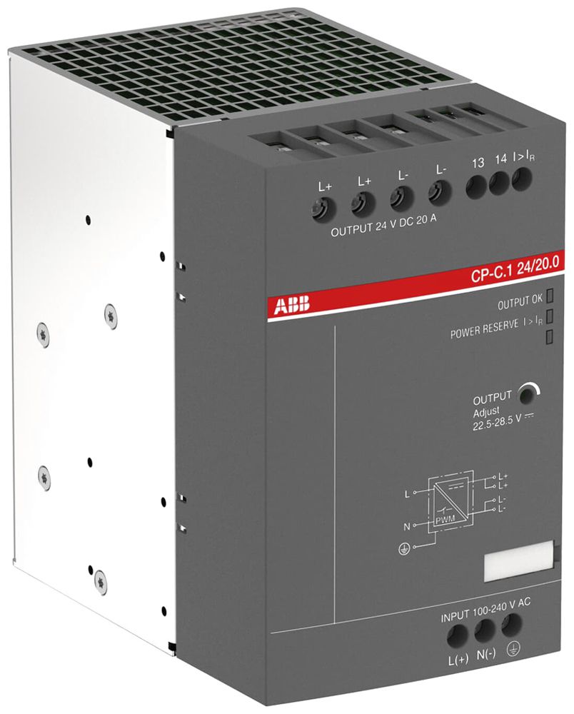 EB-Schaltnetzgerät ABB CP-C.1 24/20.0-C IN:85…300VUC OUT:24VDC/20A