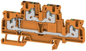 Durchgangs-Reihenklemme S2T 2.5 VL OR 2.5mm² 22A 800V SNAP IN 2×2 TH35 orange