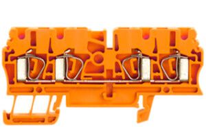 Durchgangs-Reihenklemme Weidmüller ZDU 2.5/4AN Zugfeder 2.5mm² TS35 orange