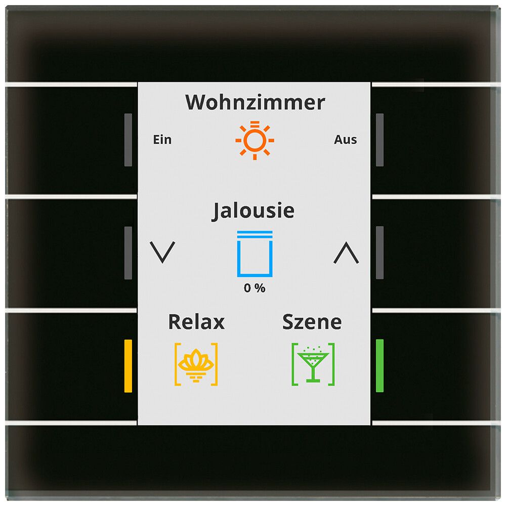 Apparecchio di comando KNX INC MDT BE-GT20S.02S 6t/6a display vetro nero