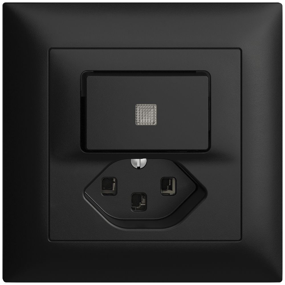 UP-Leuchtkombination 3/1L+T23 schwarz, LS EDIZIOdue mit Linse, LED gelb