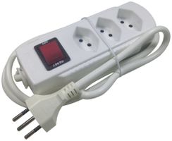 Mehrfachsteckdose mit Schalter ELBROLINE 3×T13 1.5m weiss