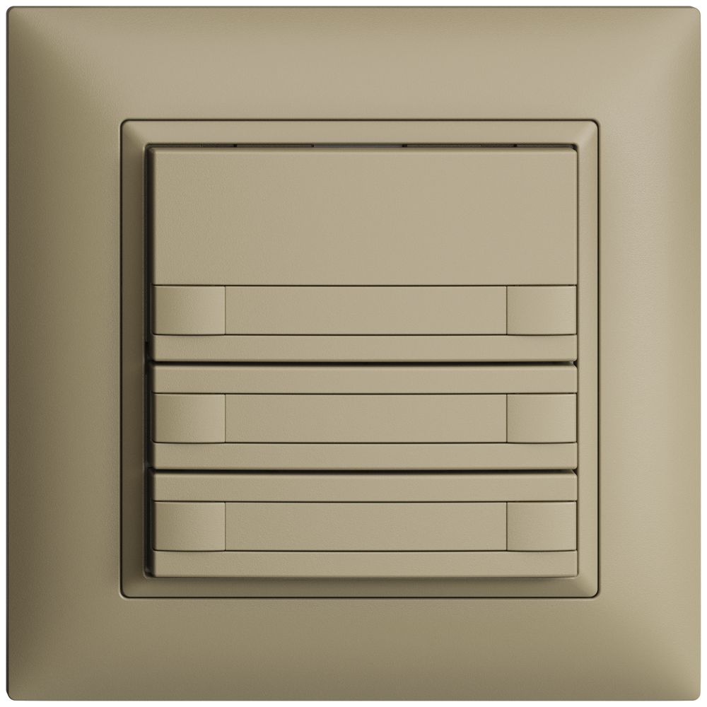 Poussoir ENC KNX 3× EDIZIOdue sand RGB sans LED avec insert papier