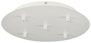 Deckenrosette SLV 5 Ausgänge, Ø330×60mm mit Zugentlastung weiss