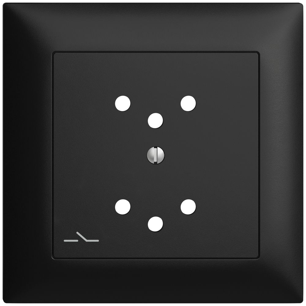 Frontset EDIZIOdue schwarz 88×88mm 2×T12/1 mit Shutter