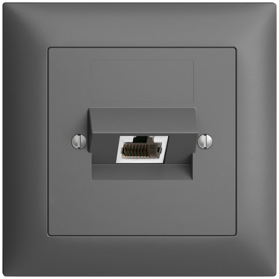 UP-Anschlussdose 1×RJ45/s 4P ITplus EDIZIOdue dunkelgrau