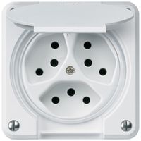 UP-Steckdose robusto 3×Typ 13/1 weiss für Kombination