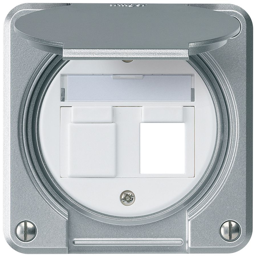 UP-Montageset robusto IP55 flach aluminium für 2×Keystone