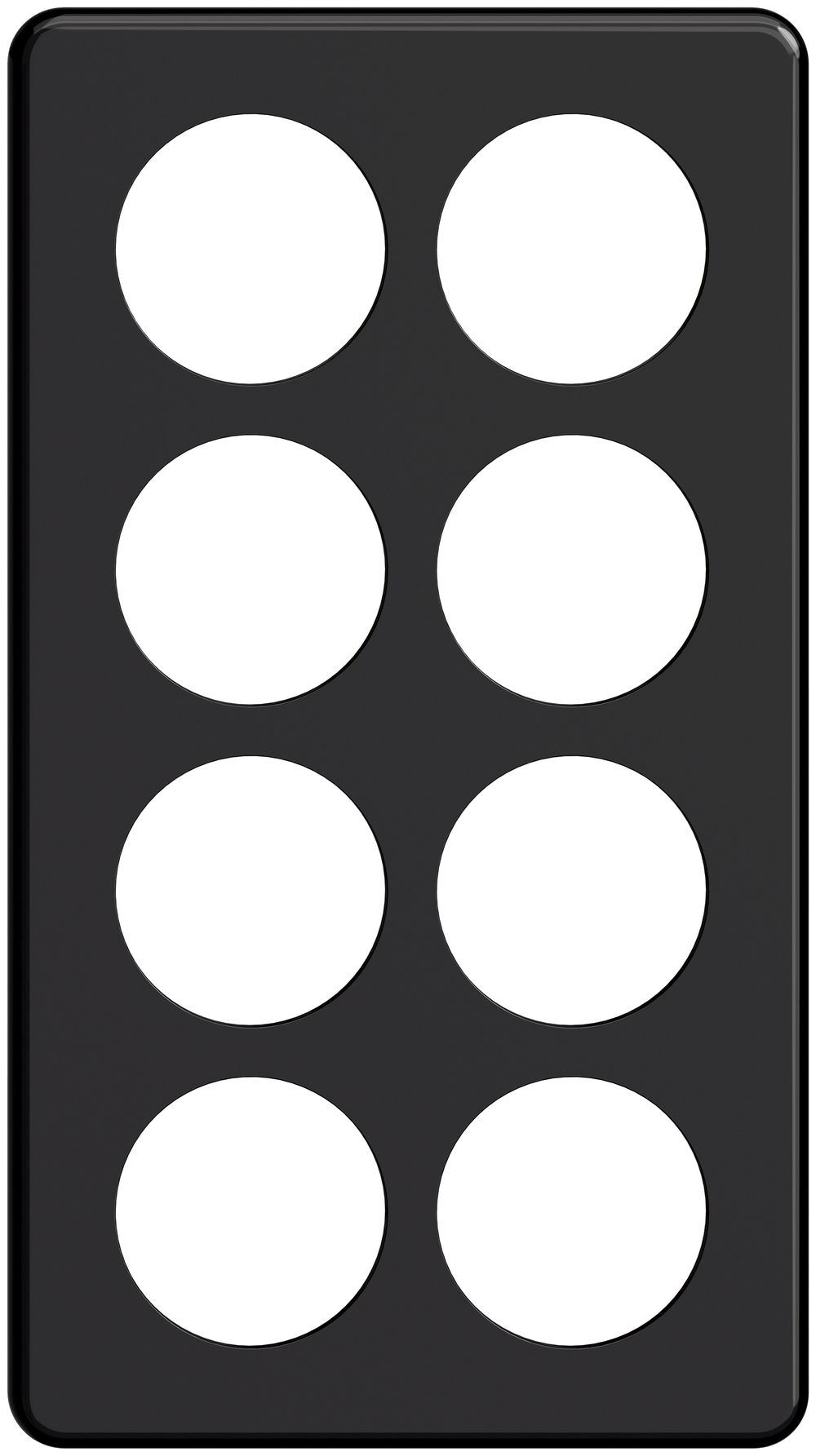 Abdeckplatte STANDARDdue 4×2, 8×Ø50, schwarz