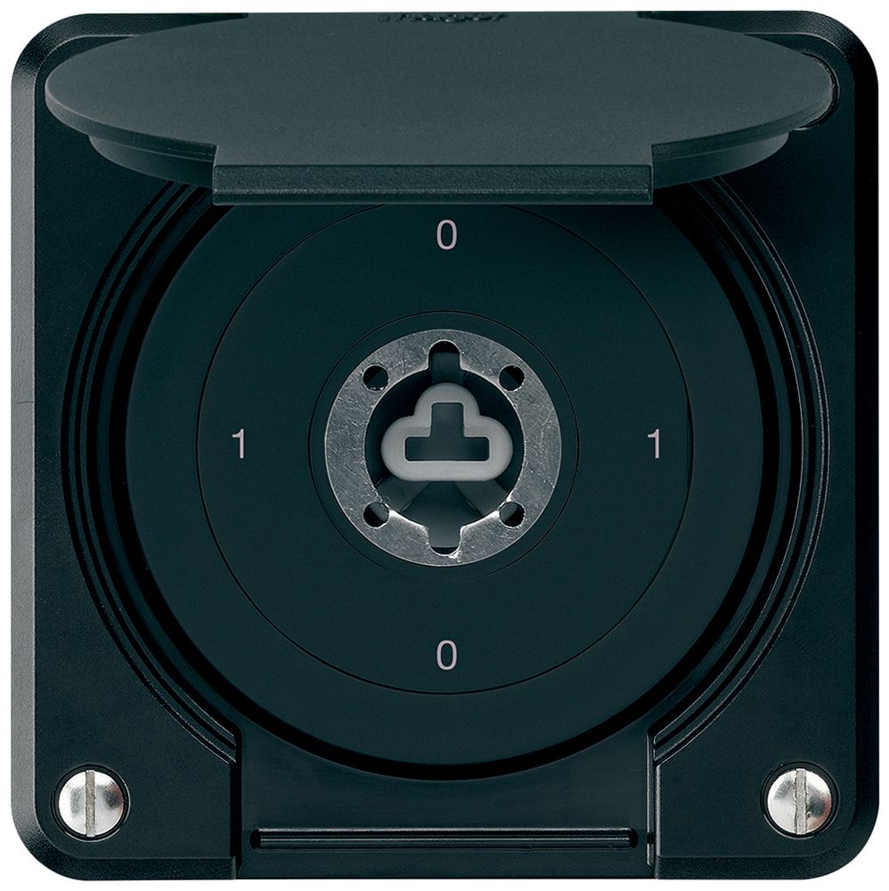 Interrupteur à clé ENC robusto IP55 avec clapet sans cylindre S0/2P noir