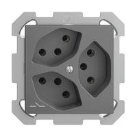 UP-Steckdose EDIZIOdue 3×T13 1×S dunkelgrau