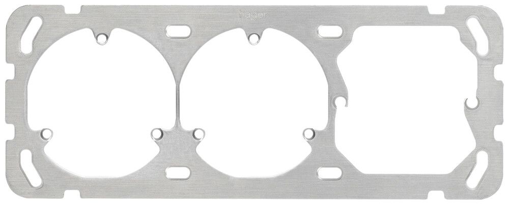 Placca d.fissaggio HA grd.I-I-I, horizontale 77×197mm, 2×3-punti+52mm, alluminio