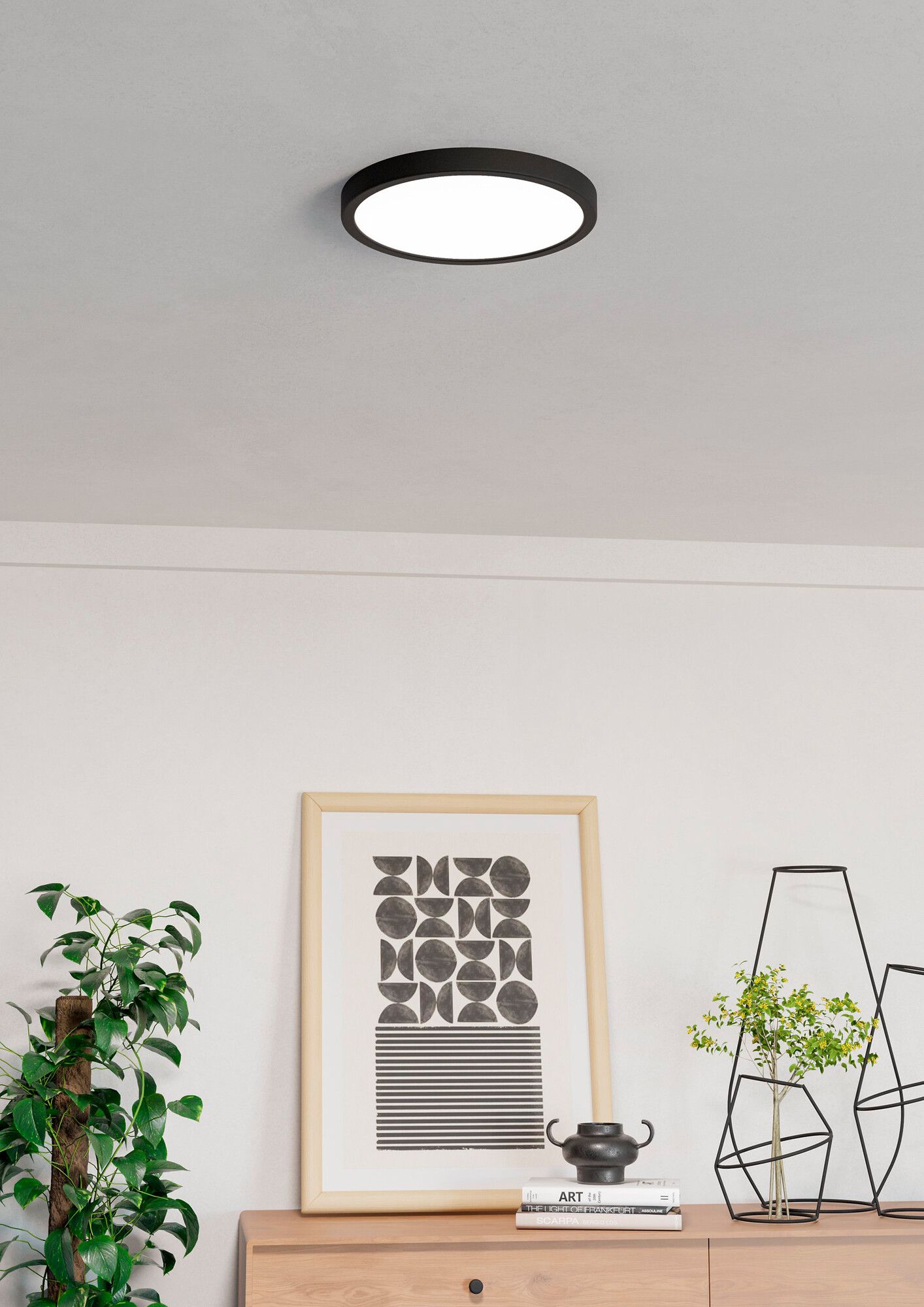 LED-Deckenleuchte Eglo FUEVA 16W 0…1800lm 2700…6500K IP44 DIM Ø278×25mm schwarz