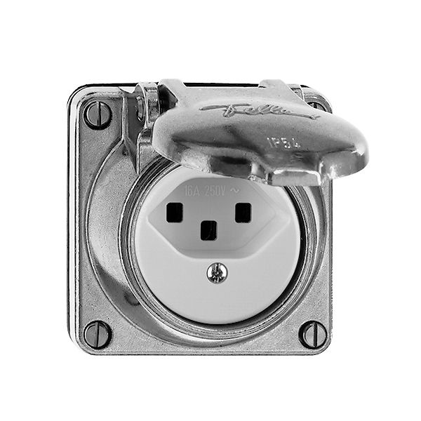 EB-Steckdose nass T23 16A Al natur Schraubklemmen