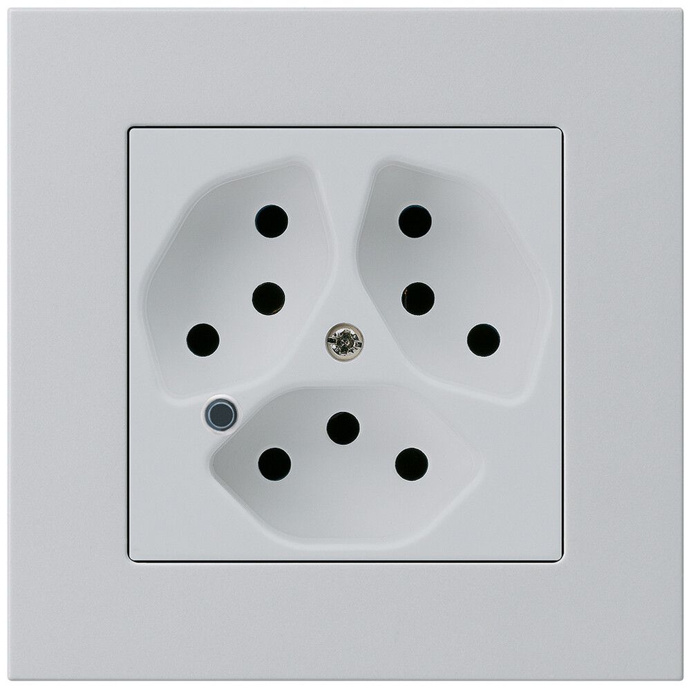 Presa INC Hager kallysto.pro 3×T13 illuminato C grigio chiaro