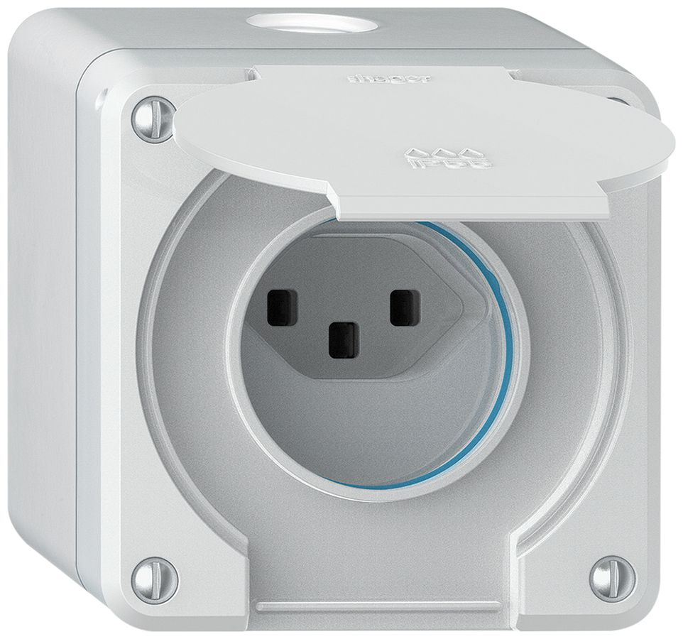 Presa AP robusto 1×tipo 23 IP55 bianco