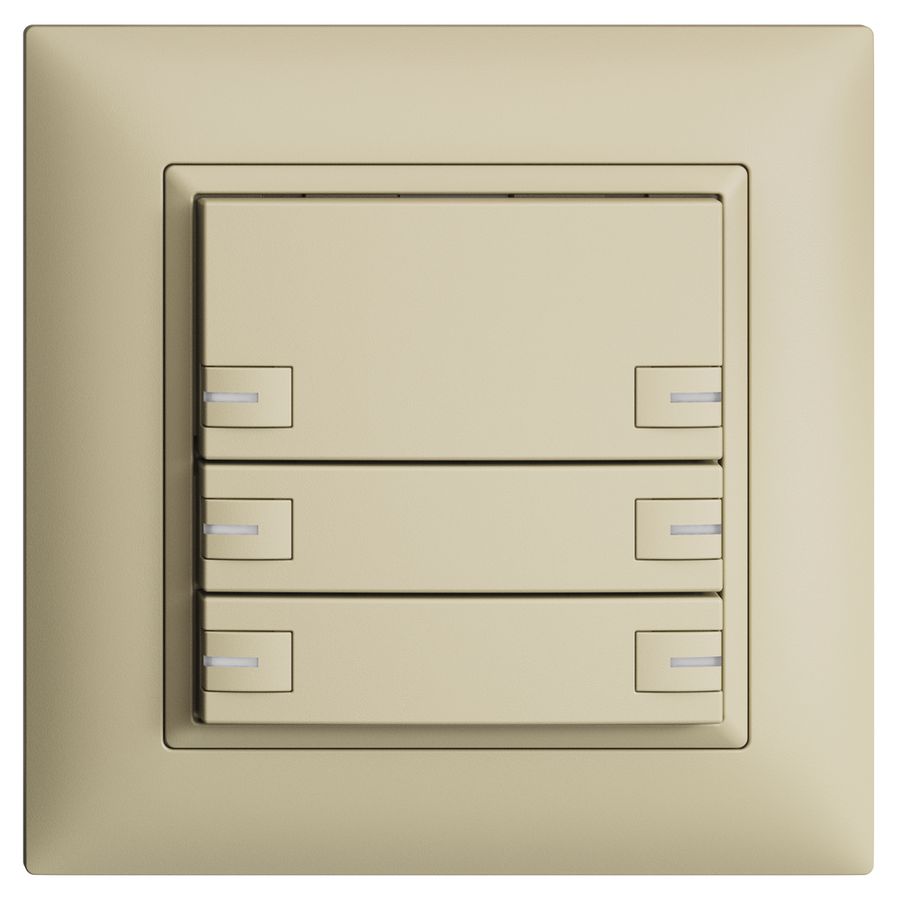 Poussoir KNX RGB ENC EDUE FMI, 250mW, a.LED RGB, 6×poussoir, comm.1×touche, van