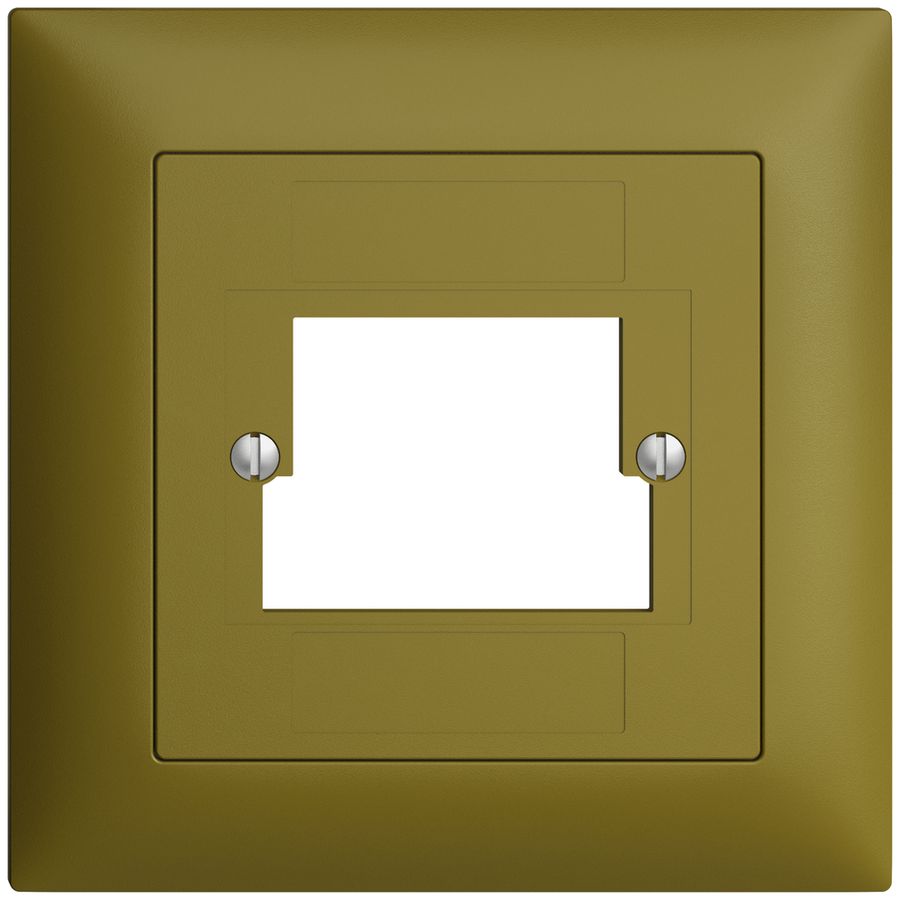 Kit frontale EDIZIOdue olive 88×88mm 2×TT 2×RJ45