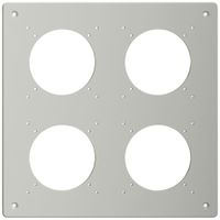 Montageplatte Feller NEVO SNAPFIX® 2×2 Ø69mm 225×225mm grau
