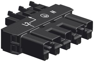 Zwischenverteiler WAGO WINSTA MIDI 5/3Buchsen 2L Kodierung A schwarz