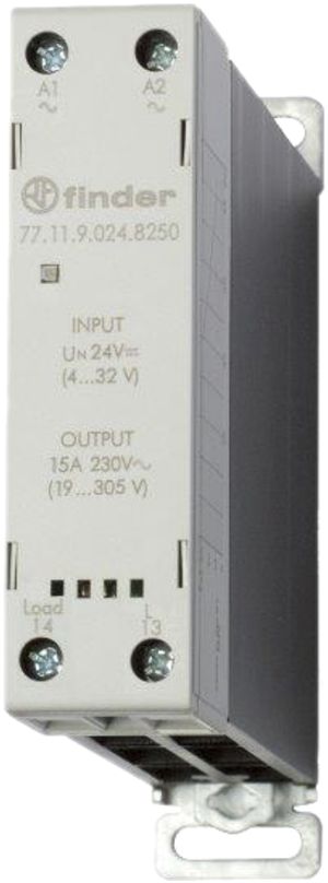 REG-Halbleiterrelais Finder 77, 1×SSR 24…277V/15A IN:24VDC, Nullspannung
