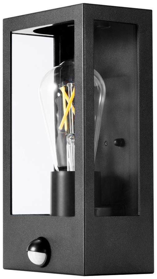 Wandleuchte Sylvania SylWall Lumina PIR E27 1×15W IP54 250×130×115mm schwarz