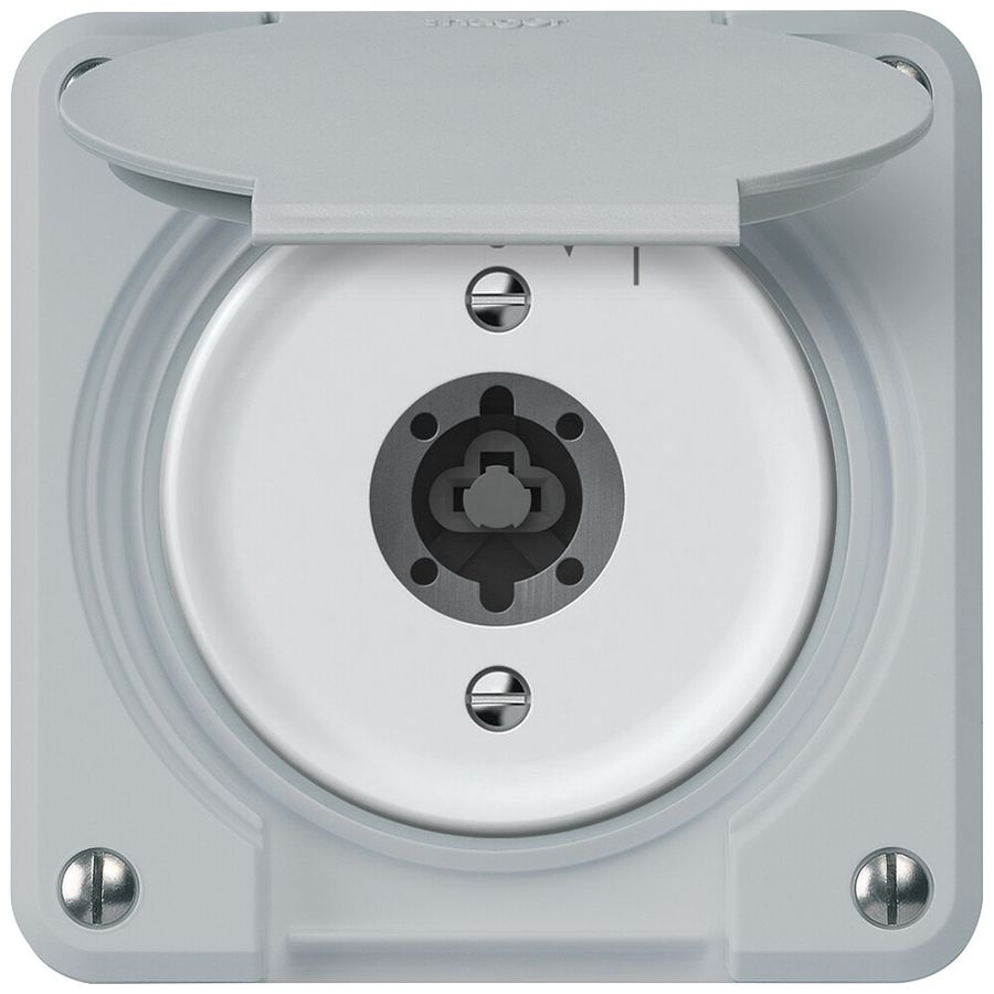 Schlüsselschwenktaster robusto 1P 1NO 20A 250V 86×86mm grau
