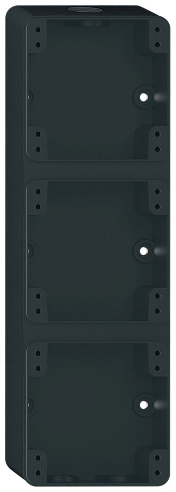 AP-Gehäuse Hager robusto 3×1 276×86mm schwarz