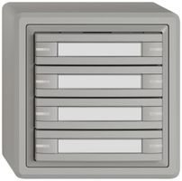 Poussoir KNX RGB AP EDIZIO.liv SNAPFIX® capteur temp.RGB-LED étiqu.8×com.1T grc