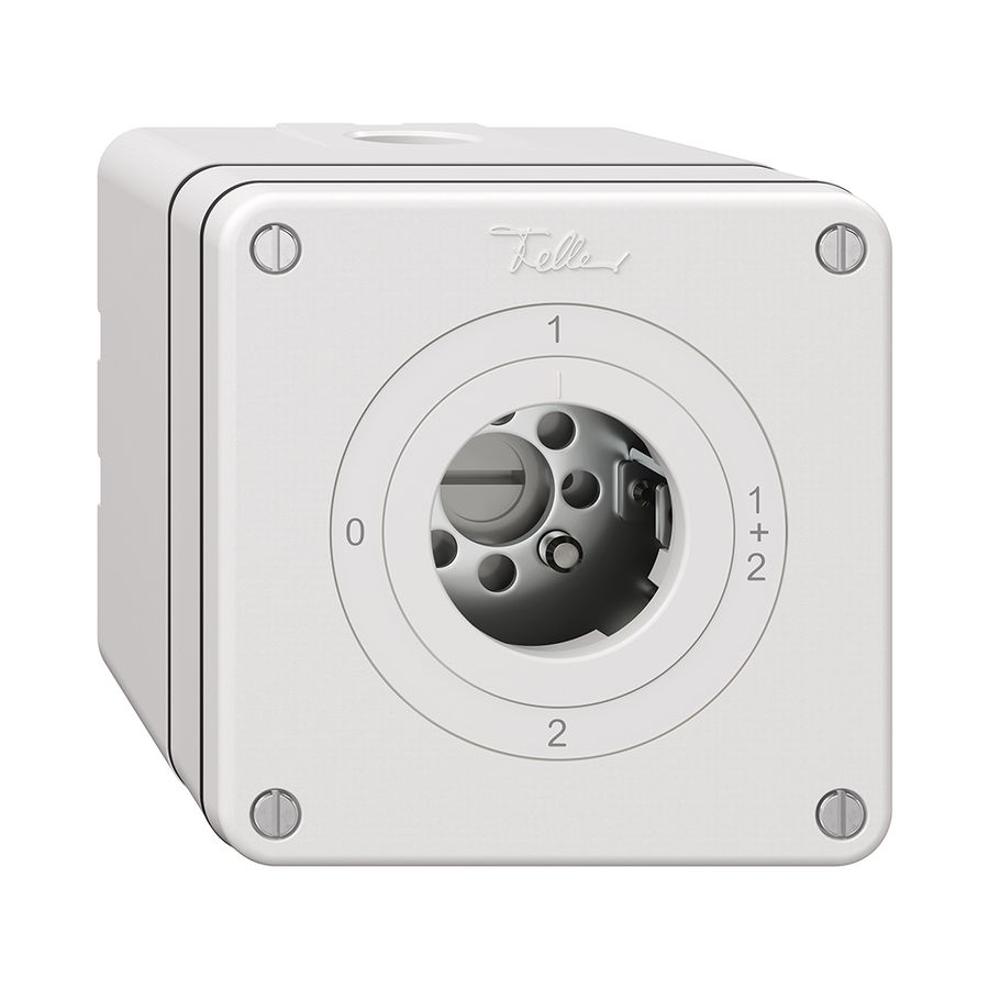 Interrupteur rotatif NAPU NEVO, 1/1 L, sans cylindre, KS, 0-1-1+2-2, blanc