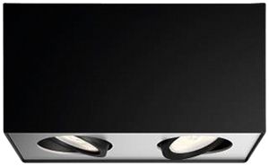 Spot LED Philips WarmGlow 9W 1000lm 2200…2700K 40° 206×102mm nero 2×Spot