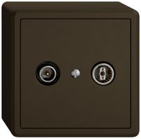 AP-Antennendose TV-R EDIZIO.liv SNAPFIX® Durchgangsdose 23dB br