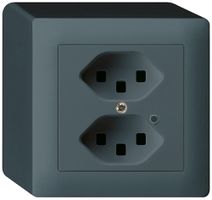 Prise AP Hager kallysto 2×T23 illuminé Q anthracite