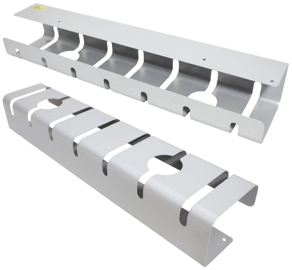 Canal-guide de câble sous-table ROLINE 530×110×80mm tôle d'acier gris 2 pièces