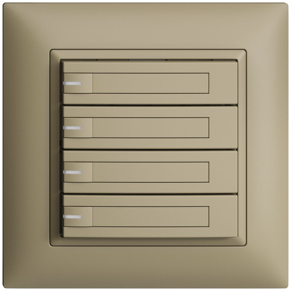 Poussoir ENC KNX 4× EDIZIOdue sand RGB avec LED avec insert papier