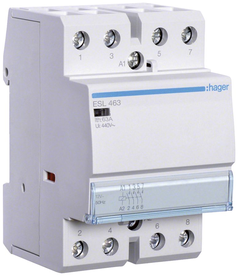 Contattore AMD Hager 12VAC 4 chiusura 63A 3UM