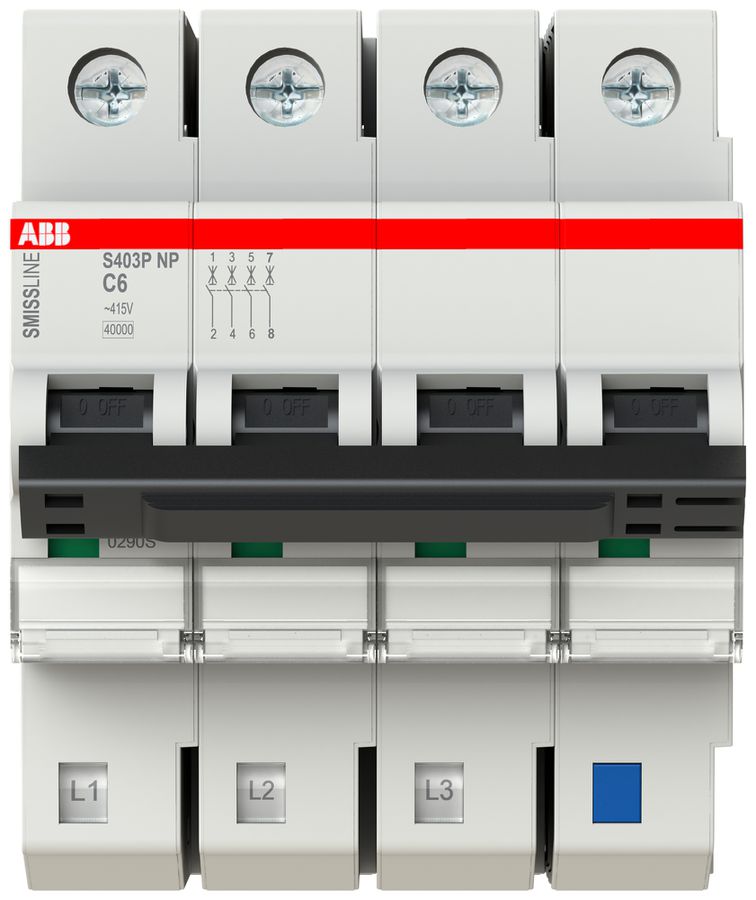 Disjoncteur SMISSLINE TP, 3LN, C, 6A, 40kA