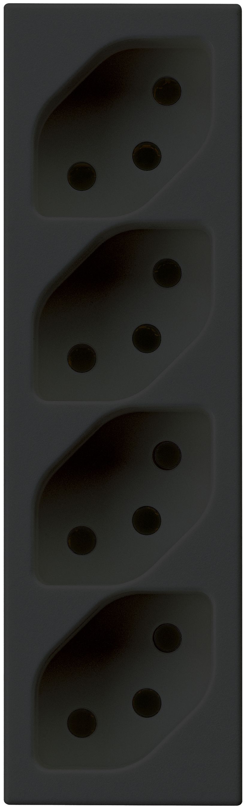 EB-Steckdose 4×t13 Steckklemmen FLF schwarz