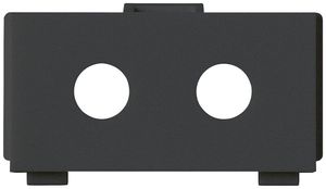 Modulo multimedia M3 vuoto per 2 buccole Chinch Ø8mm nero