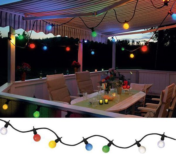 Guirlande M. Schönenberger 230V 15W 15×LED E27 multicolore 15m IP44 T13 IP55