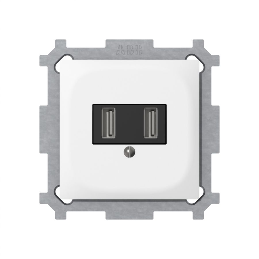 UP-USB Ladesteckdose SIDUS Z 240V 2×700mA weiss glänzend