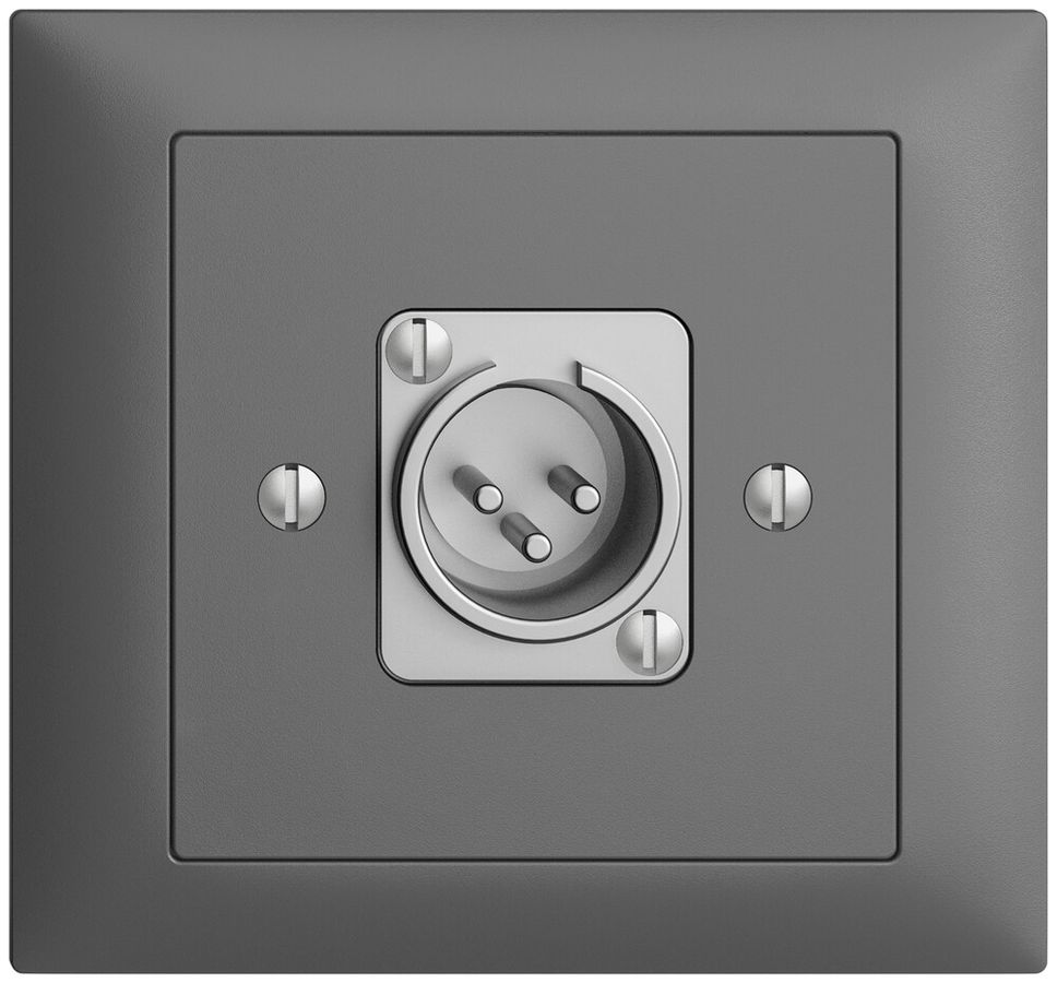 Prise INC XLR avec fiche EDIZIOdue gris foncé