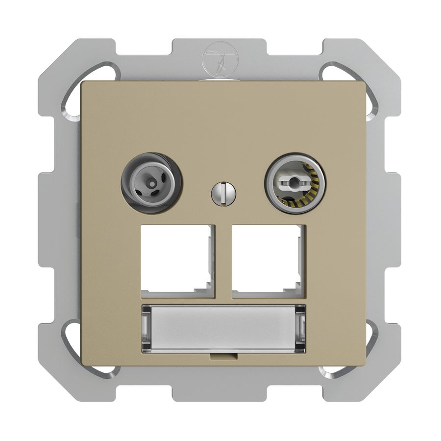 Prise multimédia ENC EDIZIOdue FM EASYNET 4dB, p.2×RJ45 S-One, sand