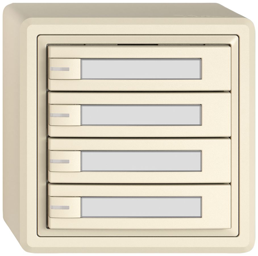 AP-Universaltaster EDIZIO.liv UNI SNAPFIX® 12…48V m.LED blau 4× 1-Tbed.Pap.cr